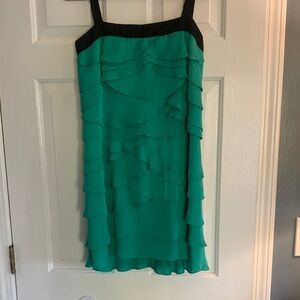 BCBGMaxAzria Green Ruffled Mini Dress
